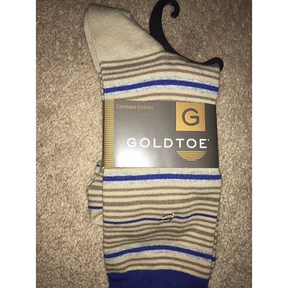 GOLD Toe Men's Striped Dress Socks - Picture 3 of 9